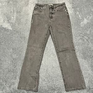 Madewell Jeans Womens 25 (29x26) Slim Demi Boot Faded Black High Rise Cropped